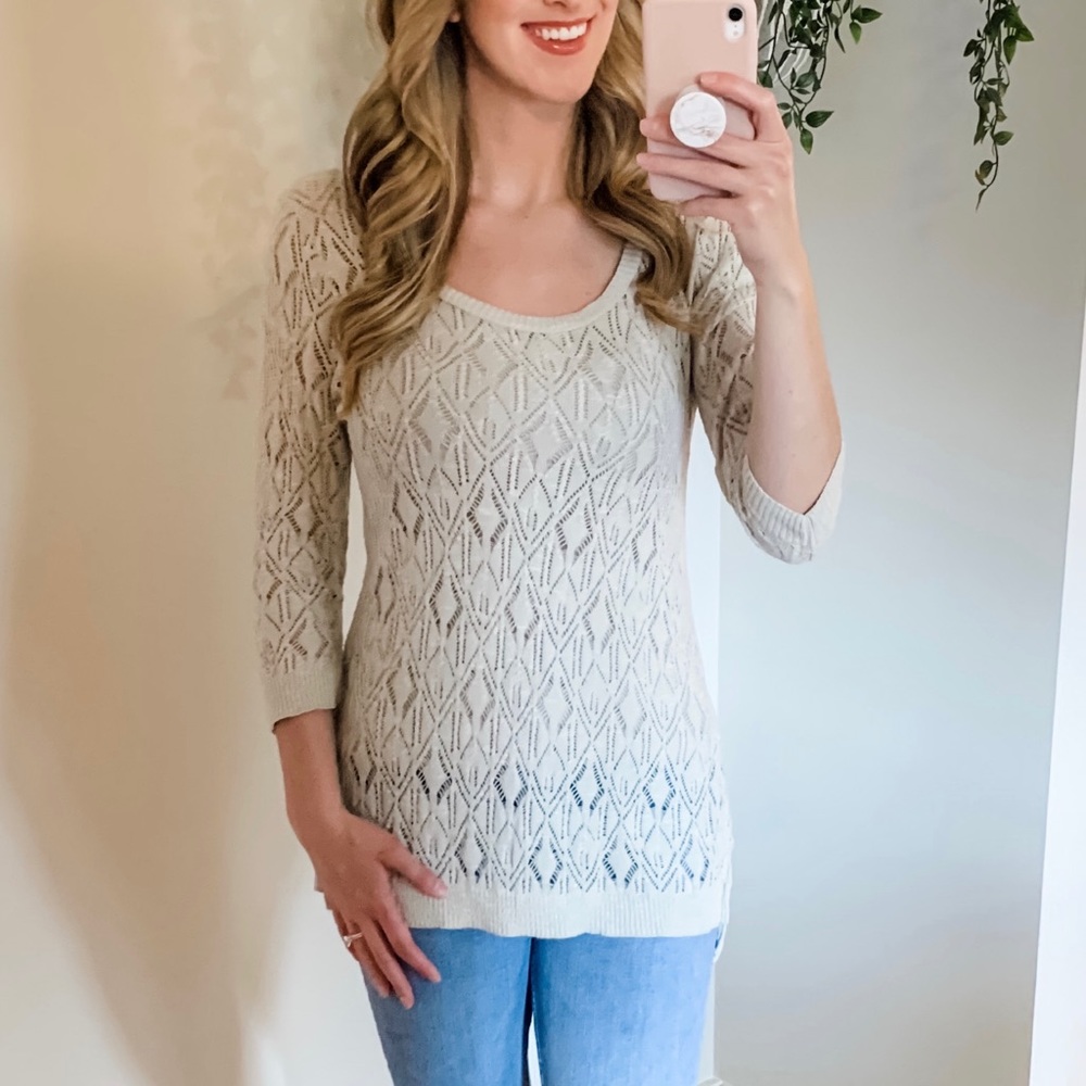Maurices. Knit Long ¾ Sleeve Sweater Grey Medium